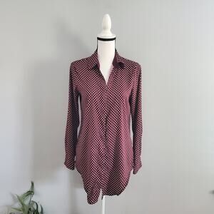 Philosophy Republic Clothing Red Oversized Polka Dot Button Down Top XS